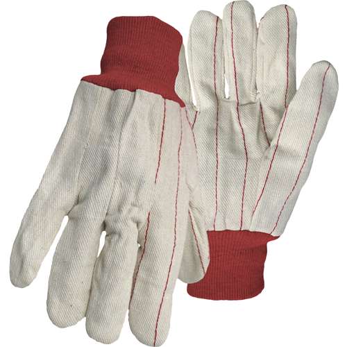 1JC28013R Cotton/Polyester Double Palm Glove with Nap-In Finish - Red Knit Wrist