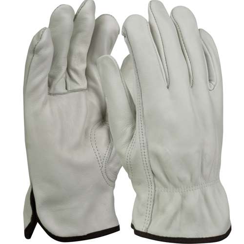 1JL6133 Top Grain Cowhide Leather Drivers Glove with White Waffle Knit Thermal Lining - Keystone Thumb