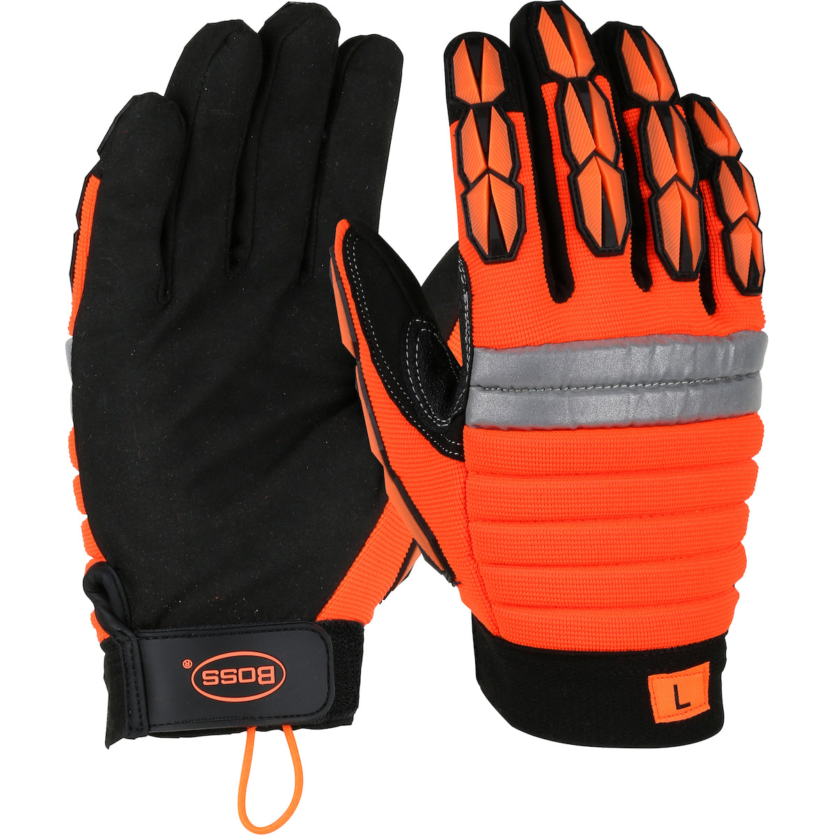 1JM400 Miners' Mechanic Synthetic Leather Palm with Foam Padded Back and Finger TPR Impact Protection