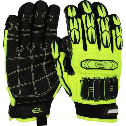 1JM750AW Synthetic Leather Palm with Fabric Back and TPR Impact Protection - Adjustable Wrist