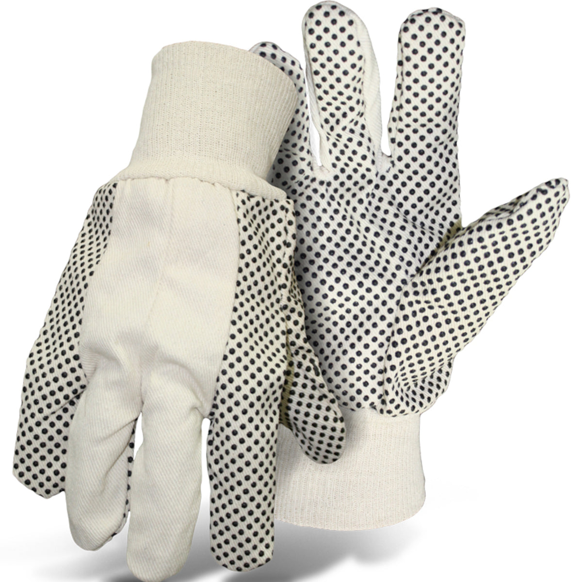1JP5501 Economy Grade Cotton/Polyester Blend Glove with PVC Dotted Grip on Palm, Thumb, Index and Little Finger - 8 oz.