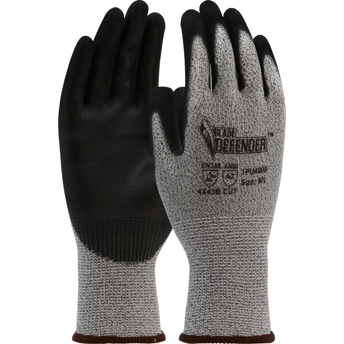 1PU4000 Seamless Knit Polykor Blended Glove with Polyurethane Coated Flat Grip on Palm & Fingers