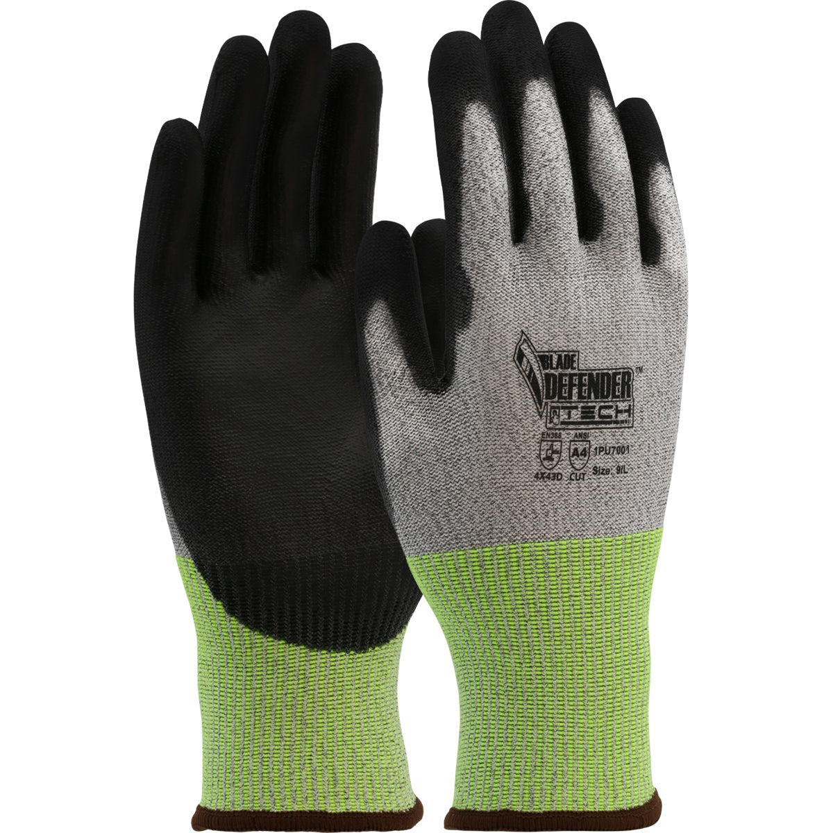 1PU7001 Seamless Knit Polykor Blended Glove with Polyurethane Coated Flat Grip on Palm & Fingers - Touchscreen Compatible