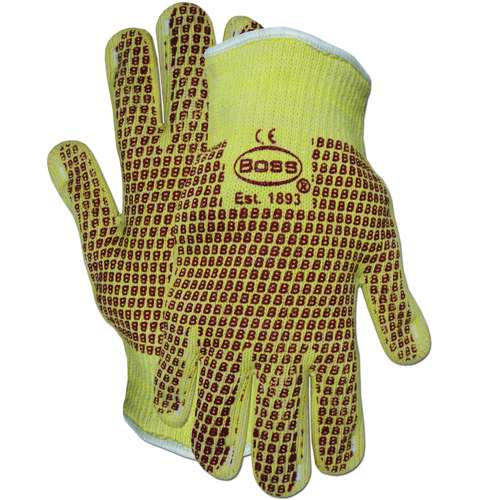 1TN4100KB Aramid / Cotton Seamless Knit Hot Mill Glove with Cotton Liner and Double-Sided Nitrile Coating - Knitwrist