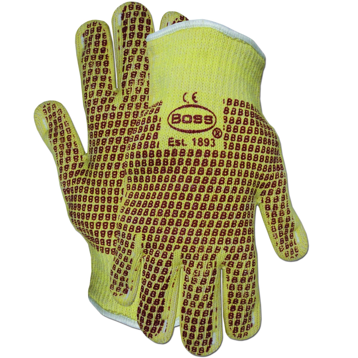 1TN4100KB Aramid / Cotton Seamless Knit Hot Mill Glove with Cotton Liner and Double-Sided Nitrile Coating - Knitwrist
