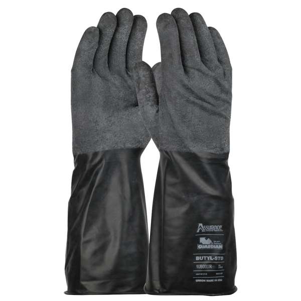 14" Long 7 Mil Butyl Rubber Glove with Rough-Grip