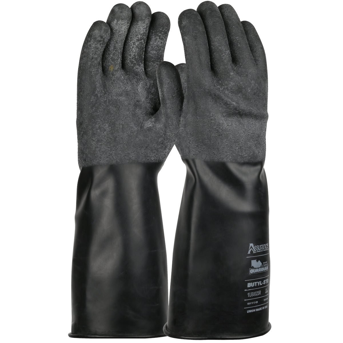 14" Long 25 Mil Butyl Rubber Glove with Rough-Grip