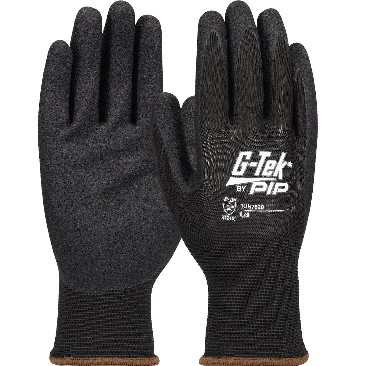 1UH7820 Seamless Knit Polyester Glove with Double-Dipped Nitrile Coated MicroSurface Grip on Palm & Fingers