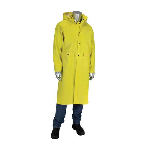 201-650C Ribbed PVC 48" Jacket with Hood - 0.65 mm