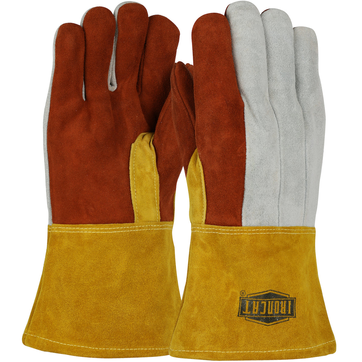 2086GLF Premium Heavy Split Cowhide 14" Foundry Glove with Cotton Lining and DuPont™ Kevlar® Stitching - Leather Gauntlet Cuff
