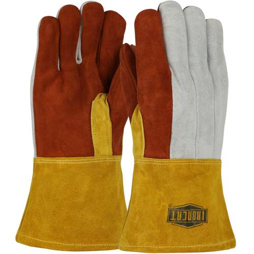 2086GLF Premium Heavy Split Cowhide 14" Foundry Glove with Cotton Lining and DuPont™ Kevlar® Stitching - Leather Gauntlet Cuff