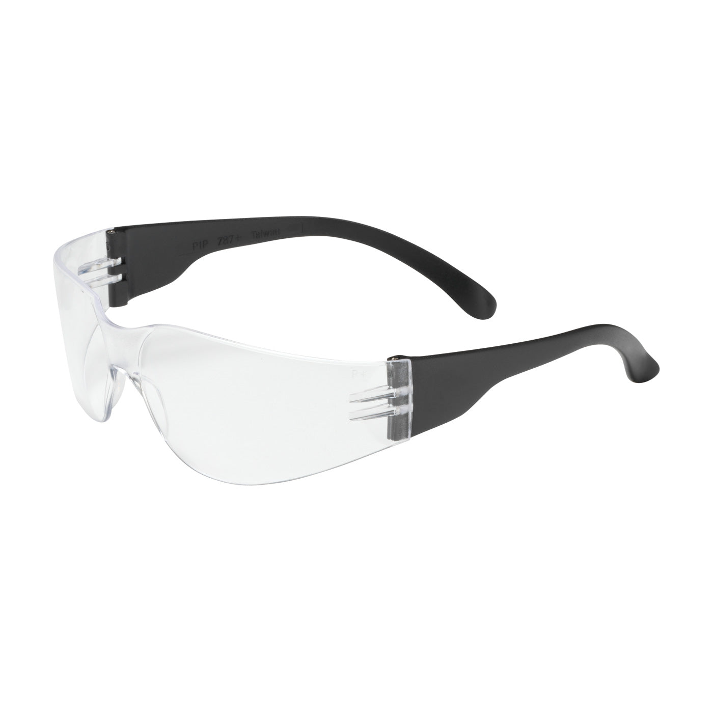 250-00-0000 Rimless Safety Glasses with Black Temple, Clear Lens and Anti-Scratch Coating