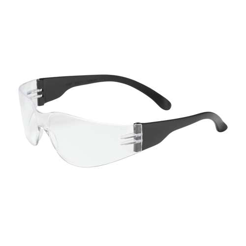 250-00-0000 Rimless Safety Glasses with Black Temple, Clear Lens and Anti-Scratch Coating