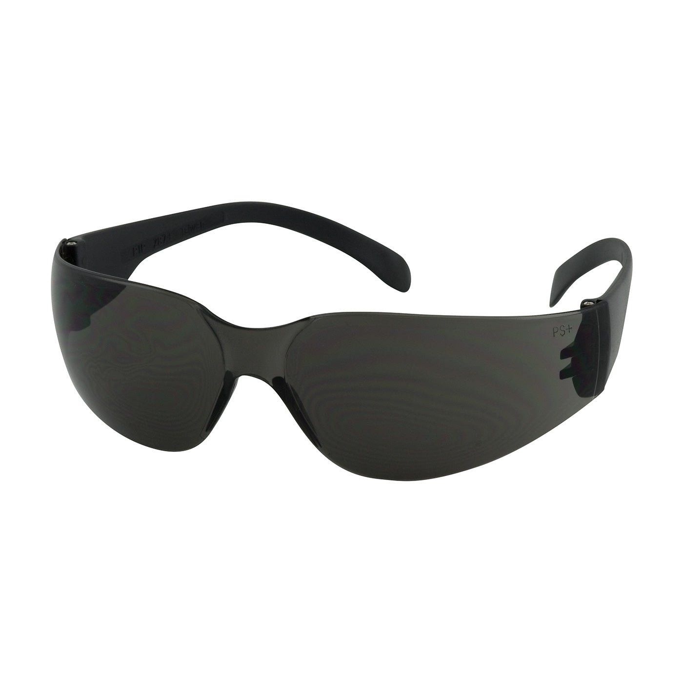 250-00-0001 Rimless Safety Glasses with Black Temple, Gray Lens and Anti-Scratch Coating