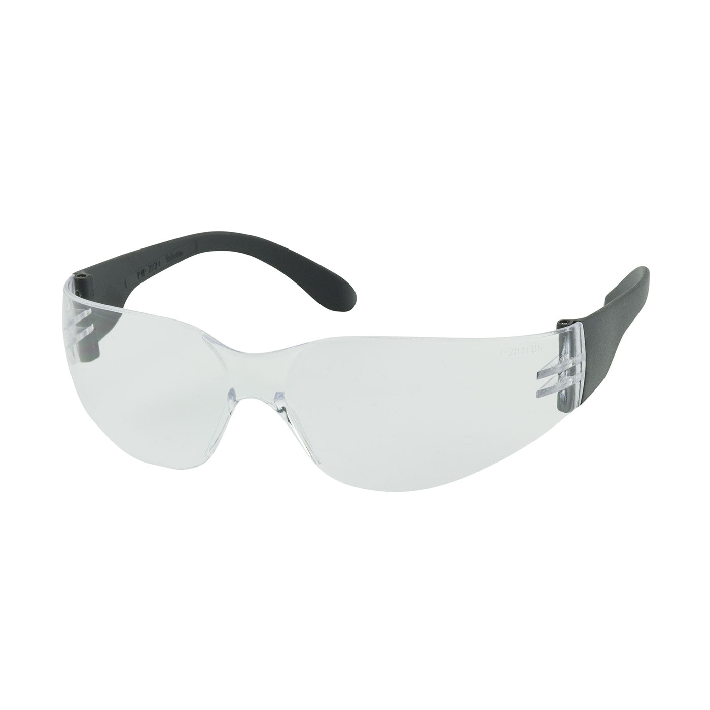 250-01-0000 Rimless Safety Glasses with Black Temple, Clear Lens and Anti-Scratch Coating