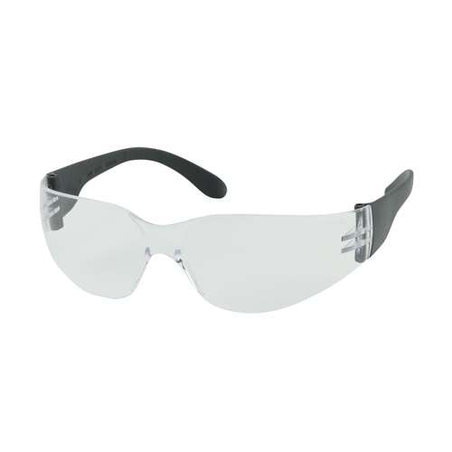 250-01-0000 Rimless Safety Glasses with Black Temple, Clear Lens and Anti-Scratch Coating