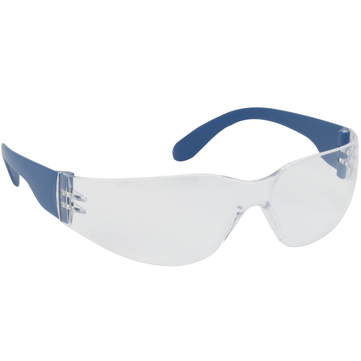 250-01-D020 Rimless Safety Glasses with Blue Metal Detectable Temple, Clear Lens and Anti-Scratch / Anti-Fog Coating