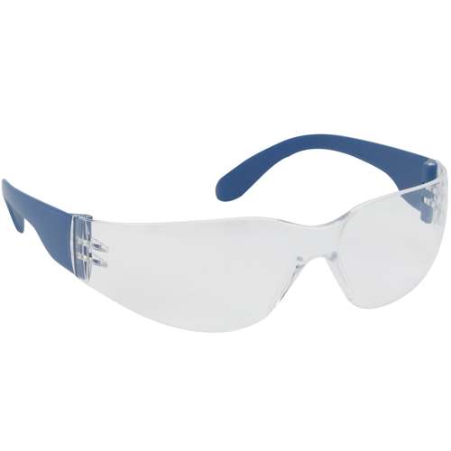 250-01-D020 Rimless Safety Glasses with Blue Metal Detectable Temple, Clear Lens and Anti-Scratch / Anti-Fog Coating