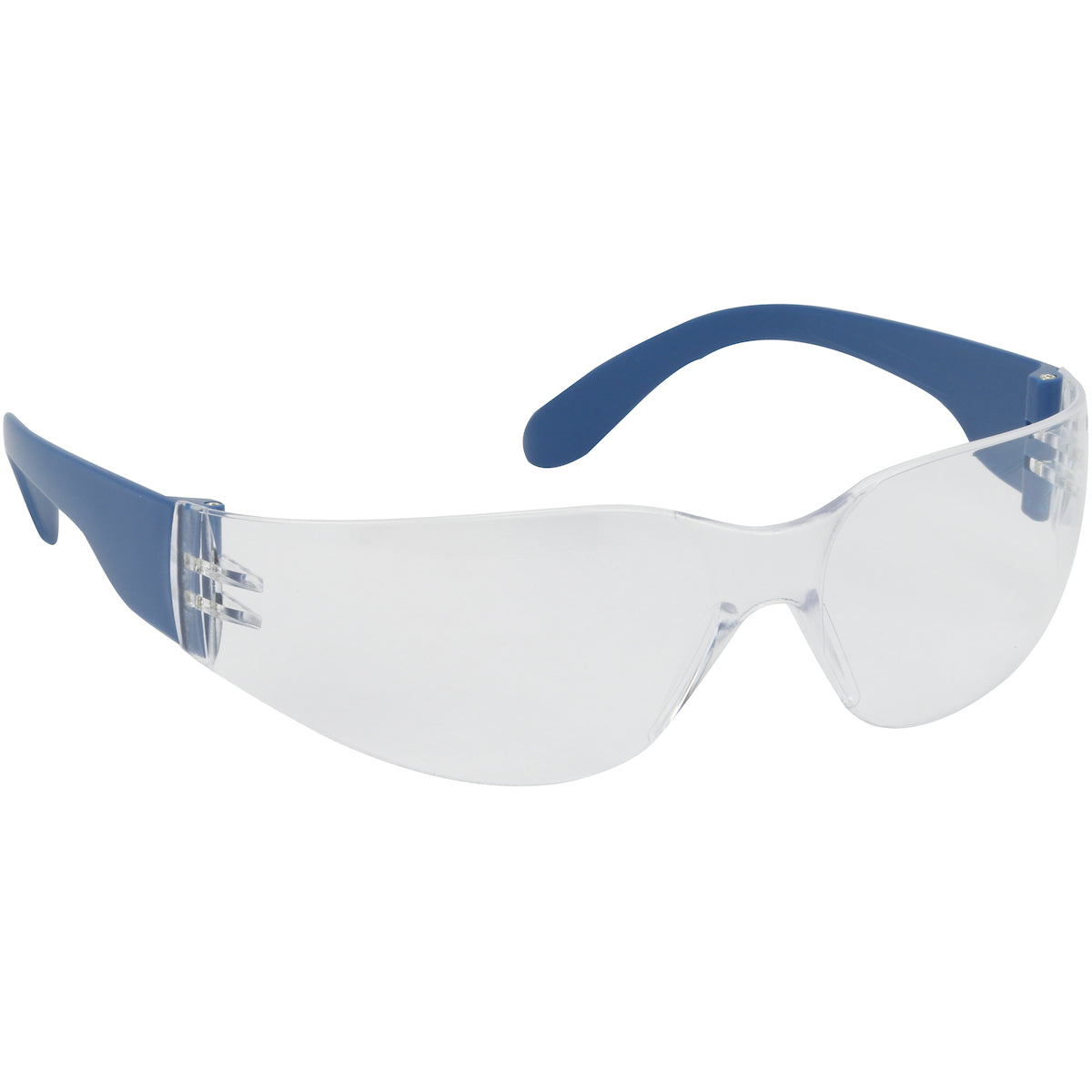 250-01-D520 Rimless Safety Glasses with Blue Metal Detectable Temple, Clear Lens and Anti-Scratch / Fogless® 3Sixty™ Coating