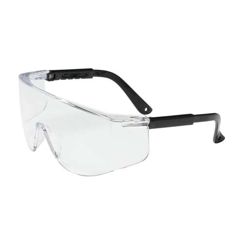 250-03-0080 OTG Rimless Safety Glasses with Black Temple and Clear Lens