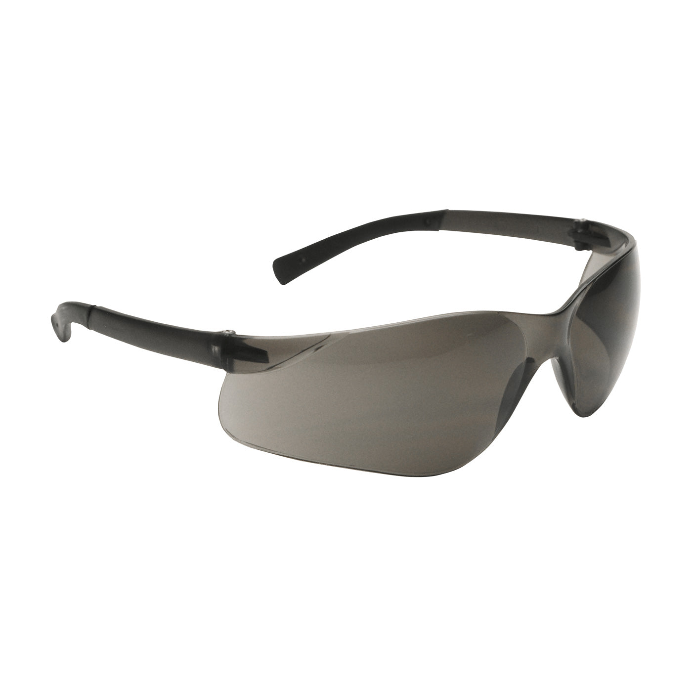 250-06-5501 Rimless Safety Glasses with Dark Gray Temple, Gray Lens and Anti-Scratch Coating