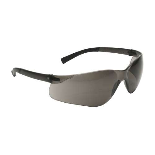 250-06-5501 Rimless Safety Glasses with Dark Gray Temple, Gray Lens and Anti-Scratch Coating