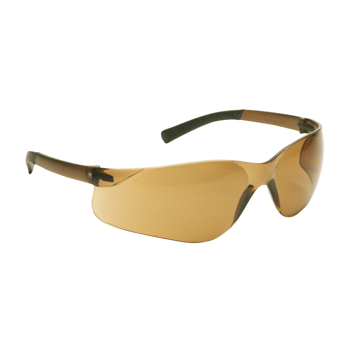 250-06-5504 Rimless Safety Glasses with Dark Brown Temple, Dark Brown Lens and Anti-Scratch Coating