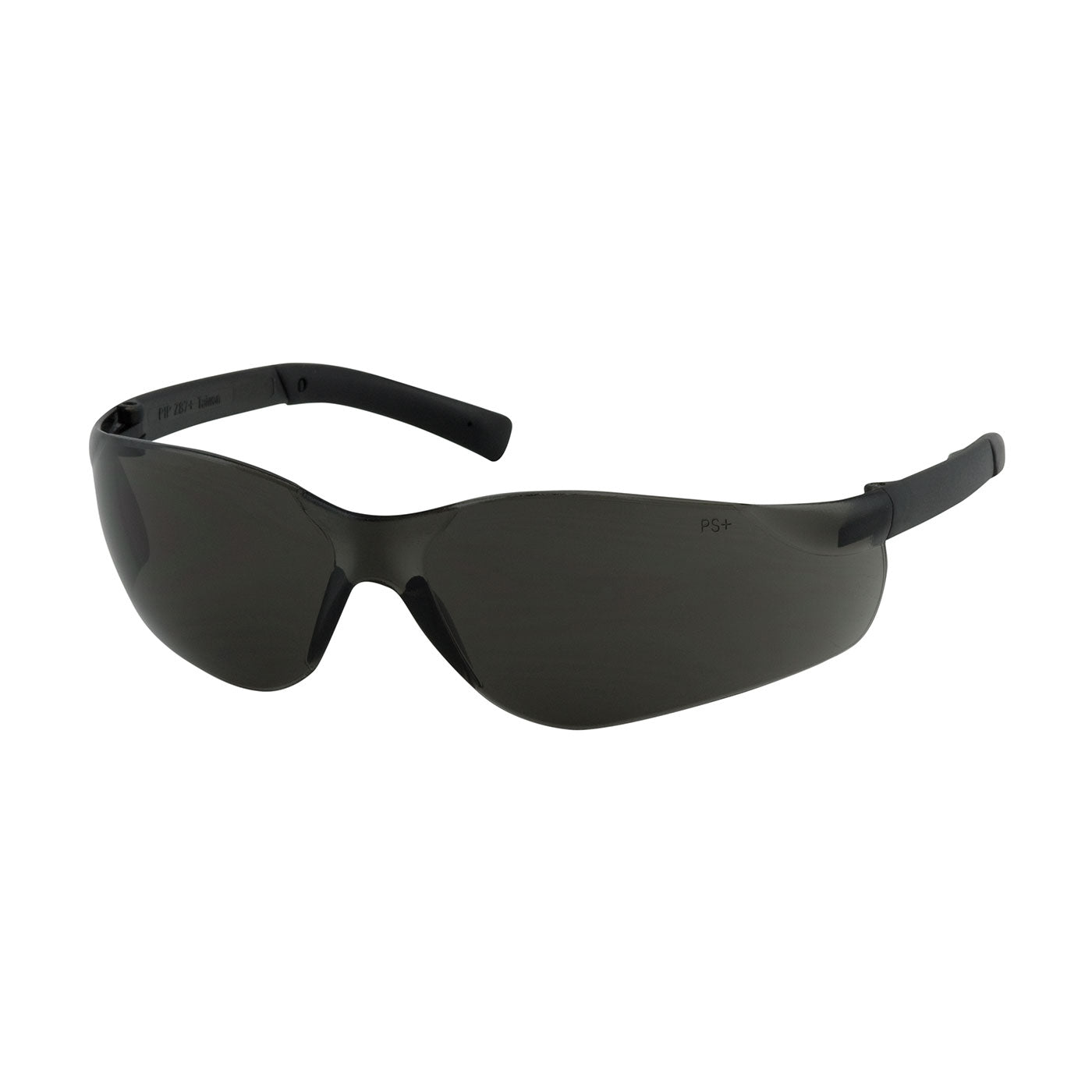 250-06-5521 Rimless Safety Glasses with Dark Gray Temple, Gray Lens and Anti-Scratch / Anti-Fog Coating