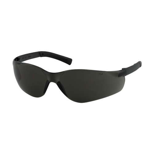 250-06-5521 Rimless Safety Glasses with Dark Gray Temple, Gray Lens and Anti-Scratch / Anti-Fog Coating