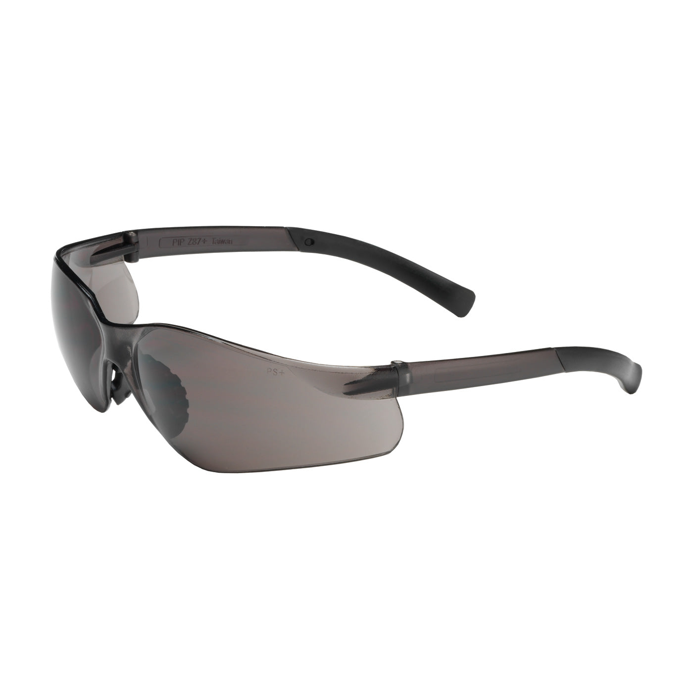 250-08-0001 Rimless Safety Glasses with Black Temple, Gray Lens and Anti-Scratch Coating