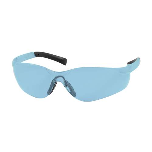250-08-5503 Rimless Safety Glasses with Light Blue Temple, Light Blue Lens and Anti-Scratch Coating