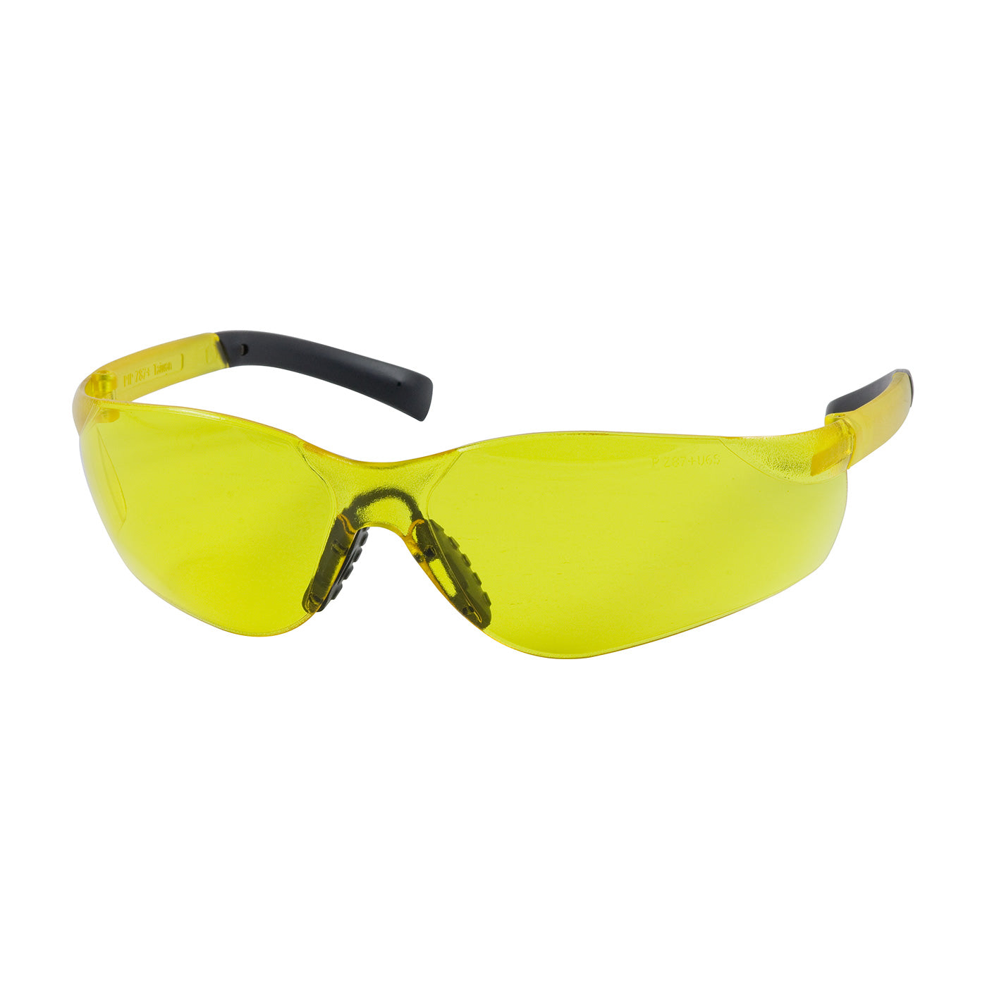 250-08-5509 Rimless Safety Glasses with Amber Temple, Amber Lens and Anti-Scratch / Anti-Fog Coating