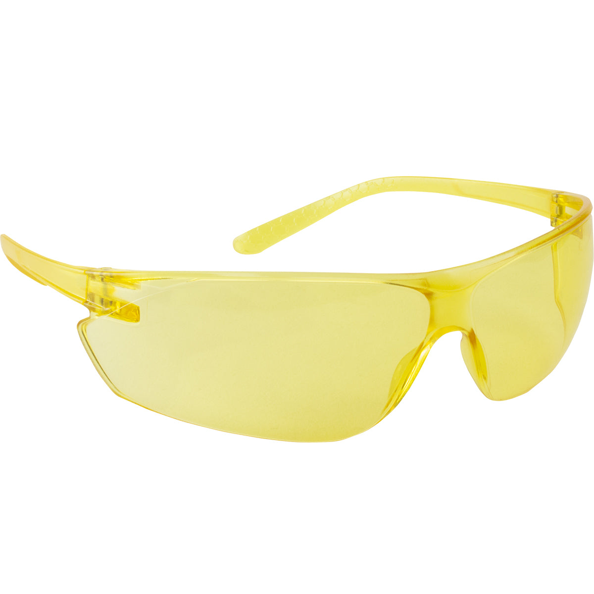 250-14-0009 Rimless Safety Glasses with Amber Temple, Amber Lens and Anti-Scratch Coating