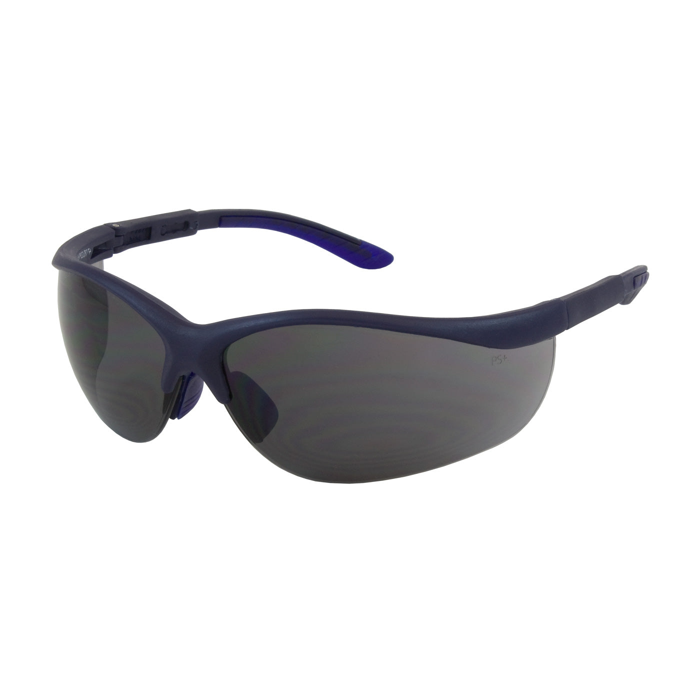 250-21-0101 Semi-Rimless Safety Glasses with Blue Frame, Gray Lens and Anti-Scratch Coating