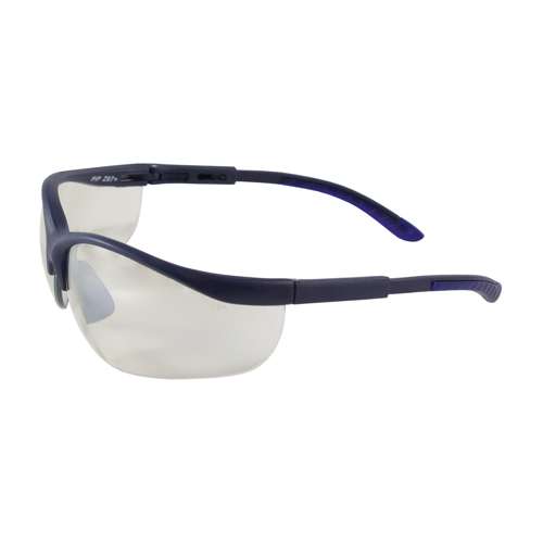 250-21-0102 Semi-Rimless Safety Glasses with Blue Frame, I/O Lens and Anti-Scratch Coating