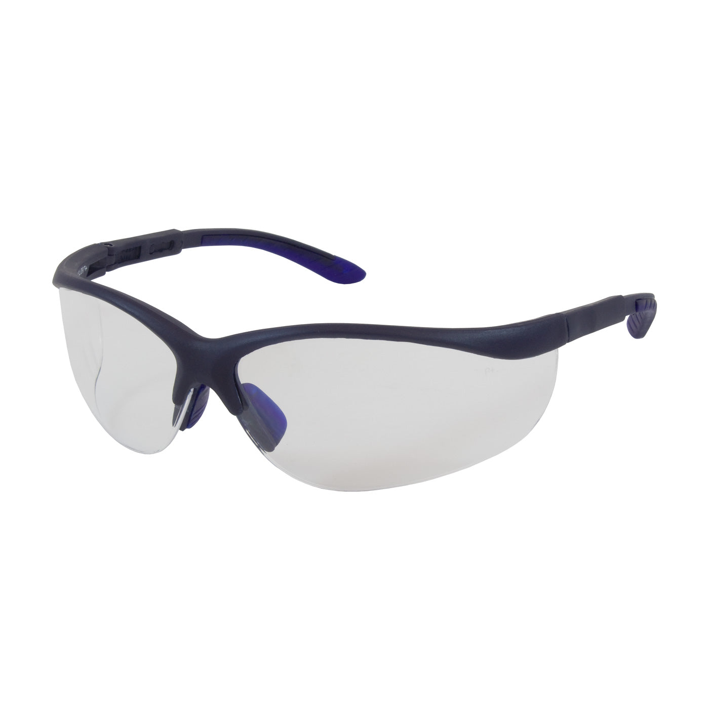 250-21-0120 Semi-Rimless Safety Glasses with Blue Frame, Clear Lens and Anti-Scratch / Anti-Fog Coating