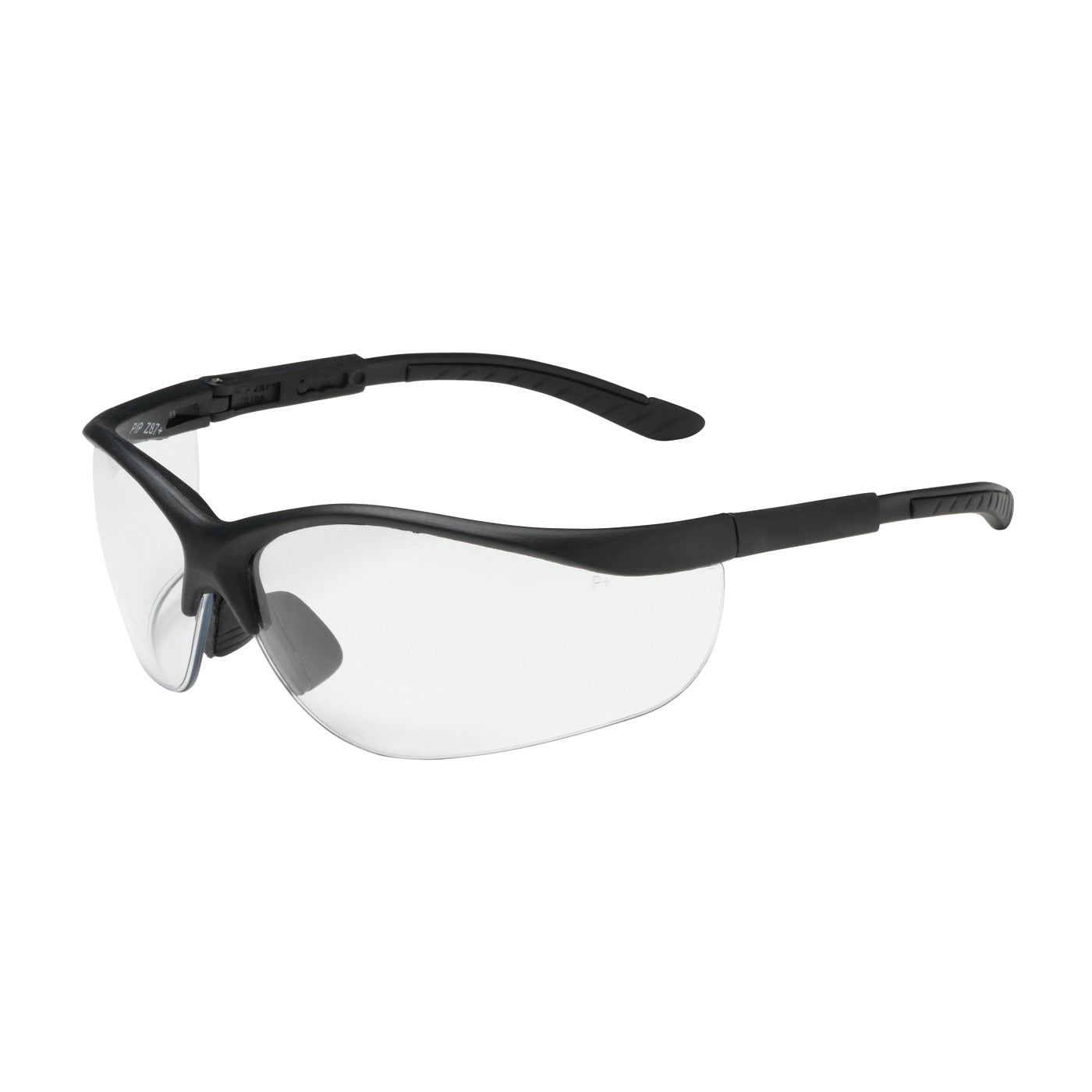 250-21-0400 Semi-Rimless Safety Glasses with Black Frame, Clear Lens and Anti-Scratch Coating