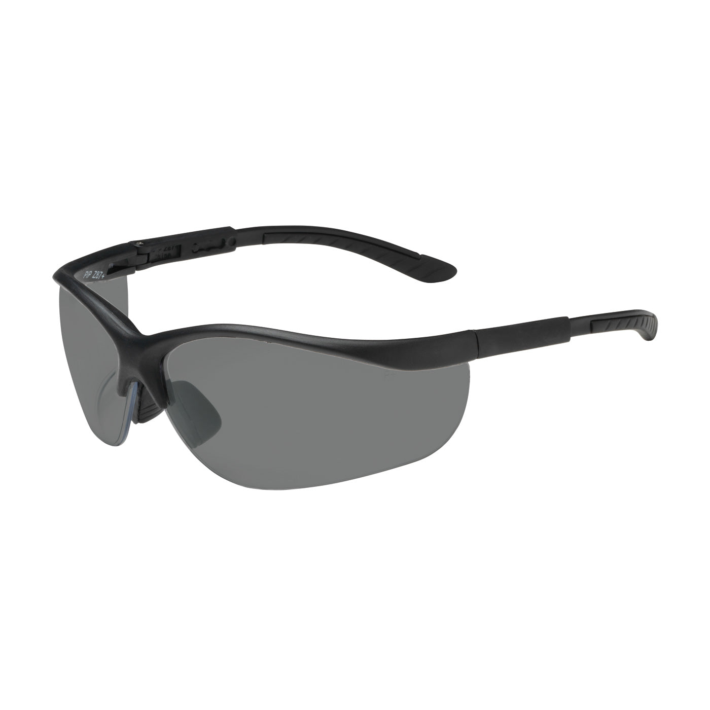 250-21-0421 Semi-Rimless Safety Glasses with Black Frame, Gray Lens and Anti-Scratch / Anti-Fog Coating