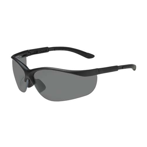 250-21-0421 Semi-Rimless Safety Glasses with Black Frame, Gray Lens and Anti-Scratch / Anti-Fog Coating