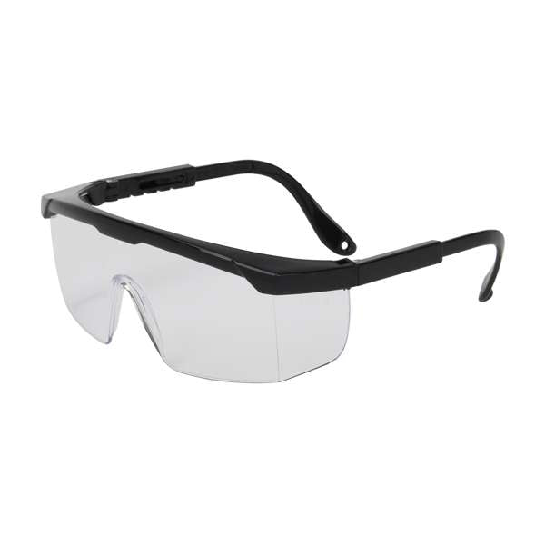 250-24-0000 Semi-Rimless Safety Glasses with Black Frame, Clear Lens and Anti-Scratch Coating