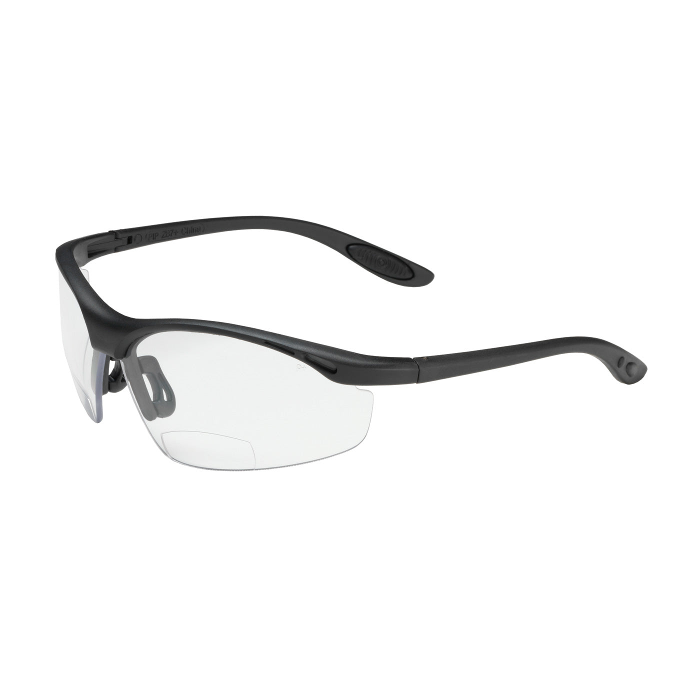 250-25-0025 Semi-Rimless Safety Readers with Black Frame, Clear Lens and Anti-Scratch Coating - +2.50 Diopter