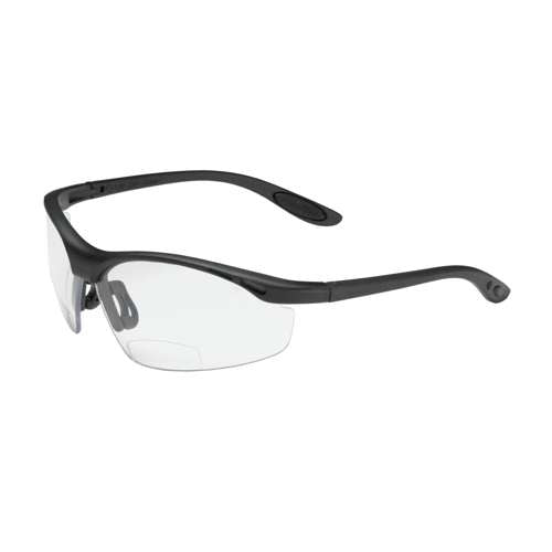 250-25-0010 Semi-Rimless Safety Readers with Black Frame, Clear Lens and Anti-Scratch Coating - +1.00 Diopter