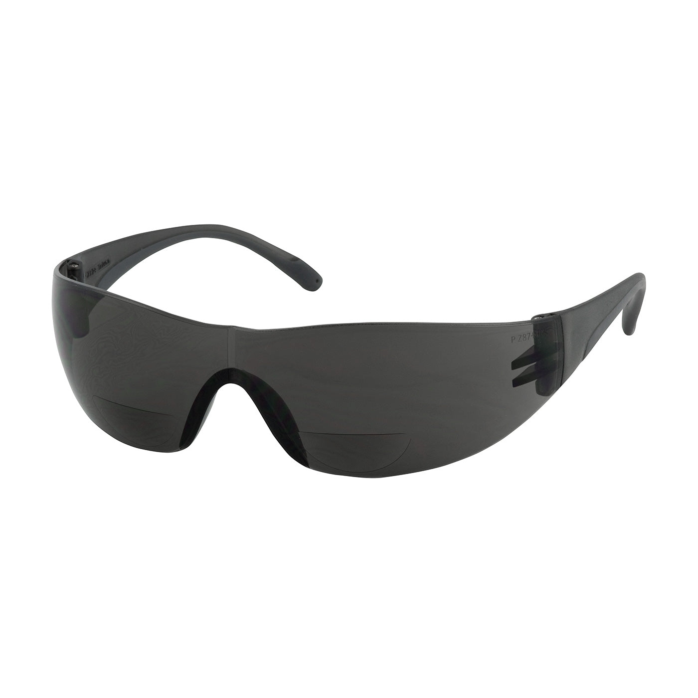 250-27-0120 Rimless Safety Readers with Gray Temple, Gray Lens and Anti-Scratch Coating - +2.00 Diopter