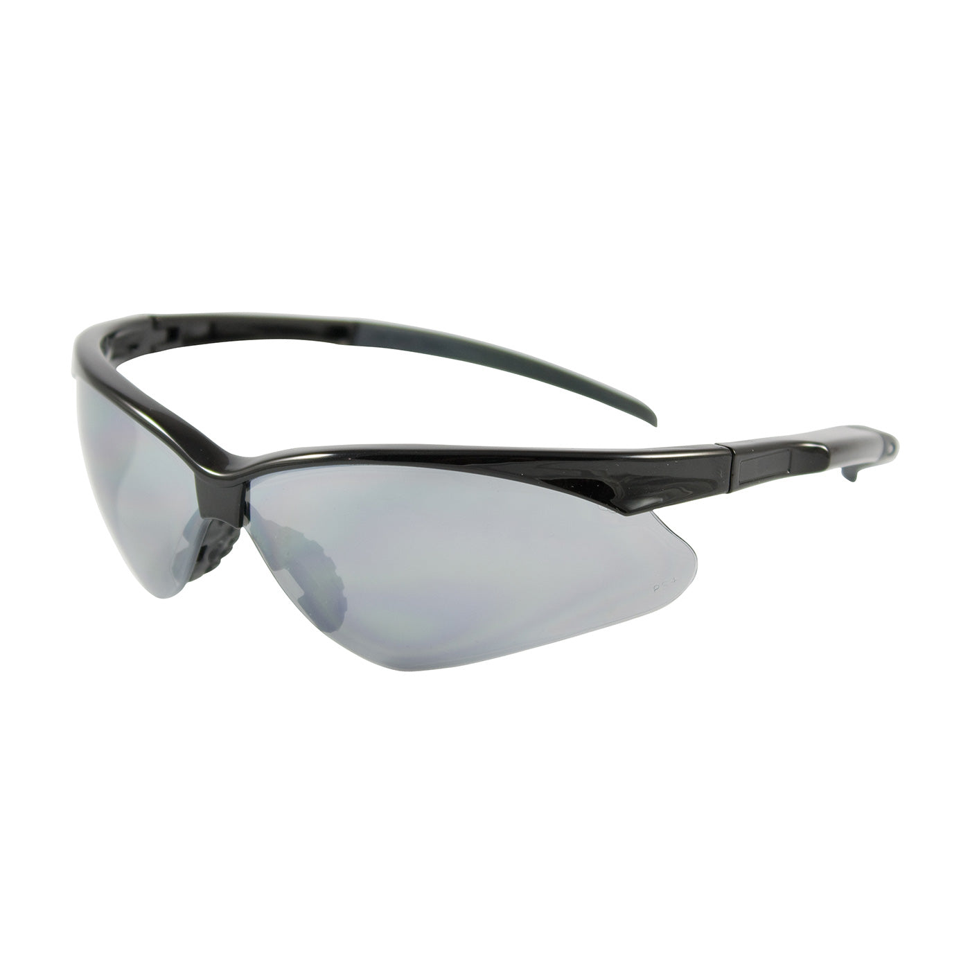 250-28-0006 Semi-Rimless Safety Glasses with Black Frame, Silver Mirror Lens and Anti-Scratch Coating