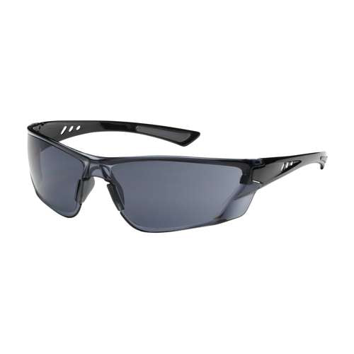 250-32-0521 Rimless Safety Glasses with Gloss Black Temple, Gray Lens and Anti-Scratch / FogLess® 3Sixty™ Coating