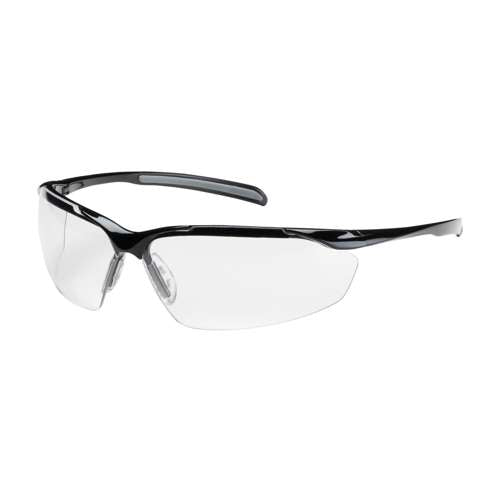 250-33-0020 Semi-Rimless Safety Glasses with Gloss Black Frame, Clear Lens and Anti-Scratch / Anti-Fog Coating