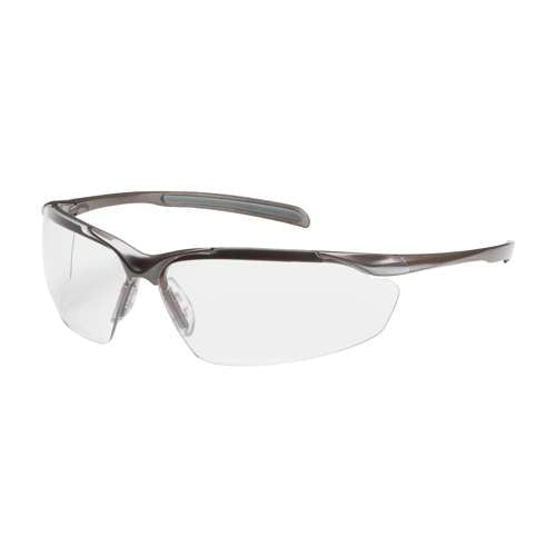 250-33-1010 Semi-Rimless Safety Glasses with Gloss Bronze Frame, Clear Lens and Anti-Scratch / Anti-Reflective Coating