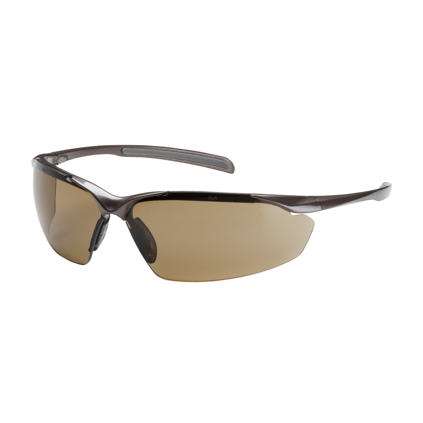 250-33-1024 Semi-Rimless Safety Glasses with Gloss Bronze Frame, Brown Lens and Anti-Scratch / Anti-Fog Coating