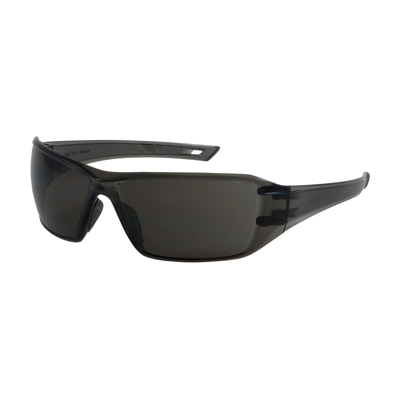 250-46-0021 Rimless Safety Glasses with Gray Temple, Gray Lens and Anti-Scratch / Anti-Fog Coating