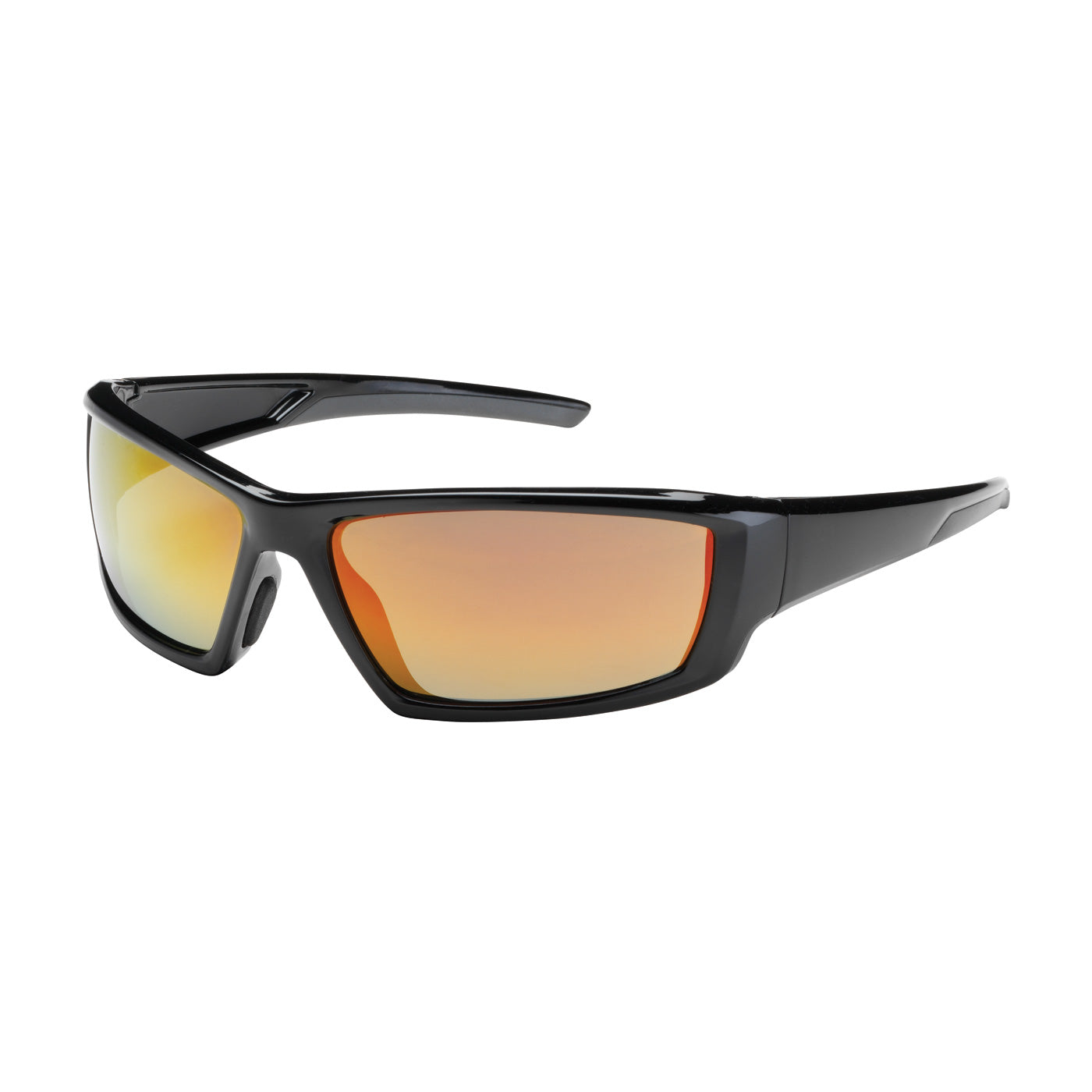 250-47-0004 Full Frame Safety Glasses with Black Frame, Red Mirror Plus Lens and Anti-Scratch / Anti-Reflective Coating